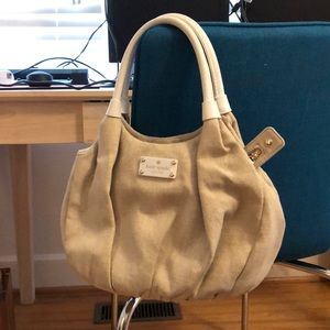 Kate Spade fabric with leather trim handbag